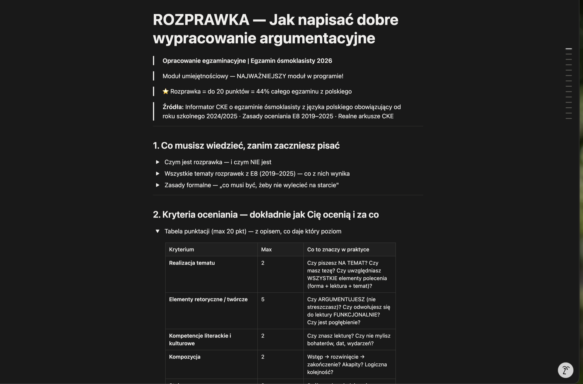 Uczysz się pisać pod kryteria CKE, nie na wyczucie.