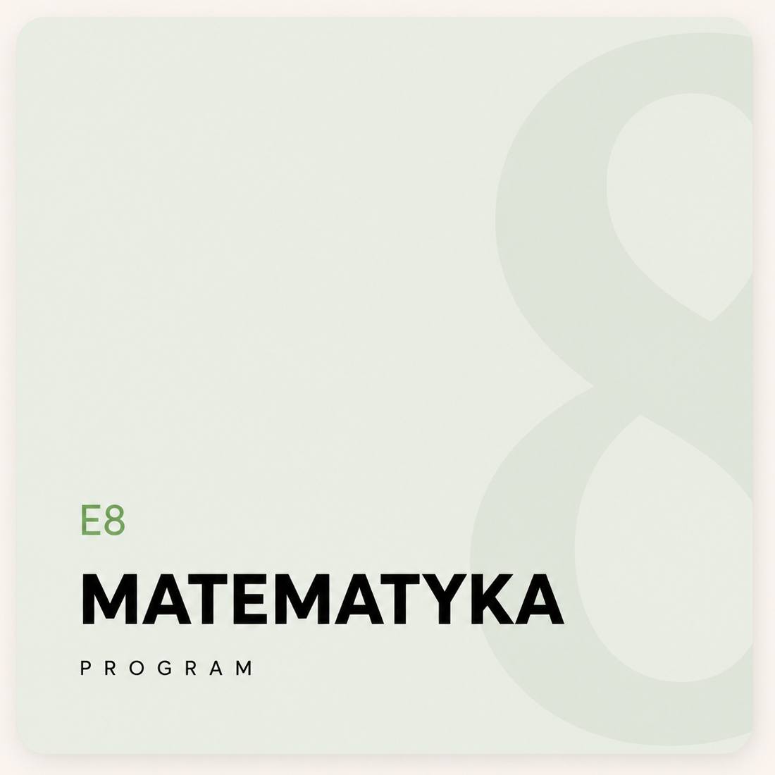 Okładka programu E8: Matematyka
